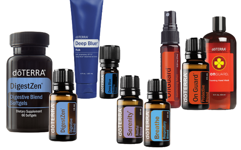 Screenshot of suggested enrollment essential oil blends