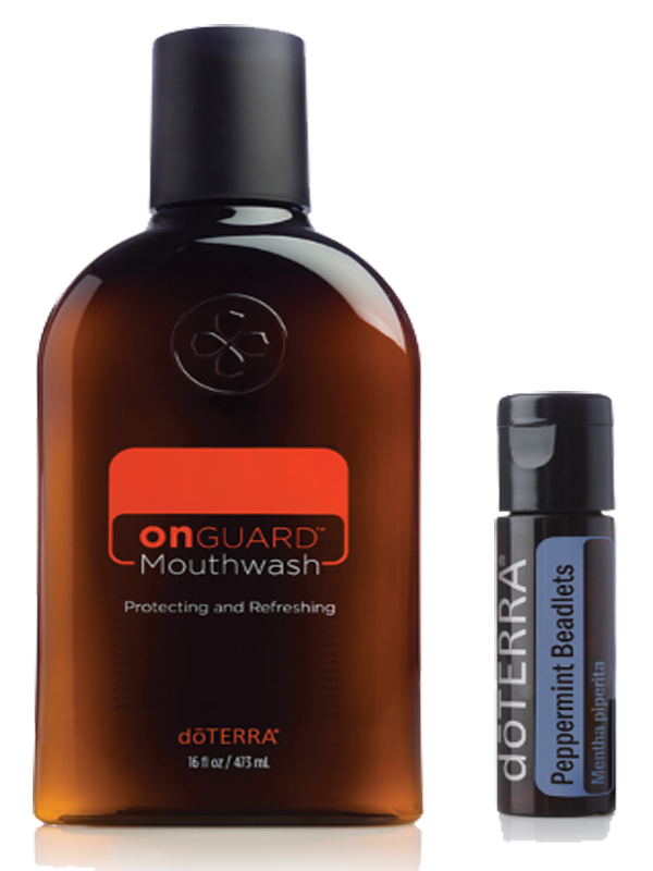 On Guard mouthwash and peppermint beadlets for oral health On Guard mouthwash and peppermint beadlets for oral health