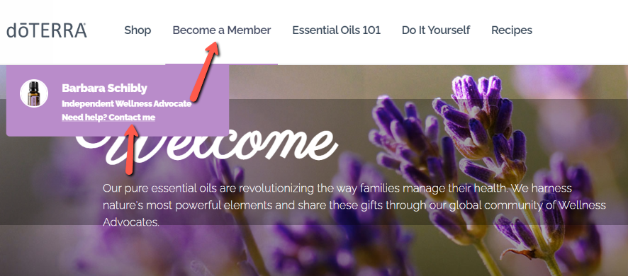 screenshot of my website showing the become a member button