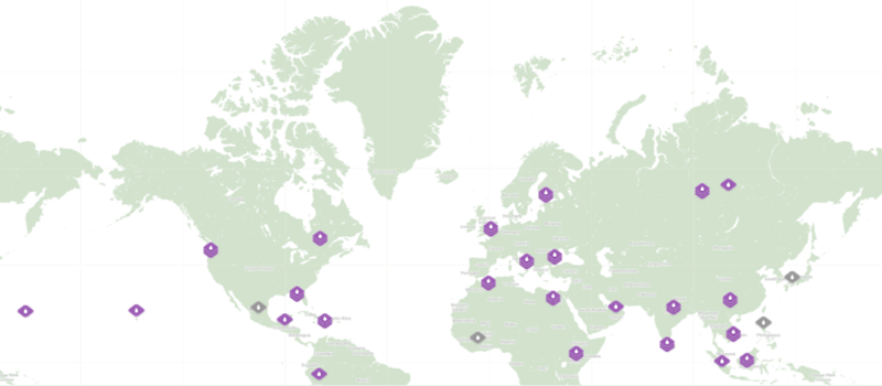map of where doTERRA sources their oils. Taken from the doTERRA website