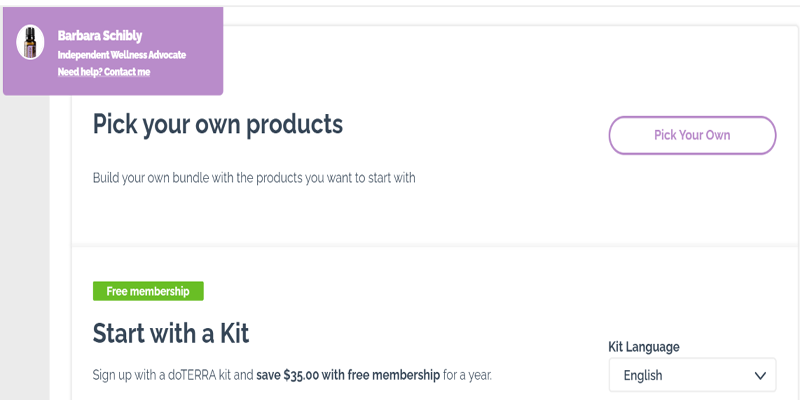 screenshot of the initial enrollment page