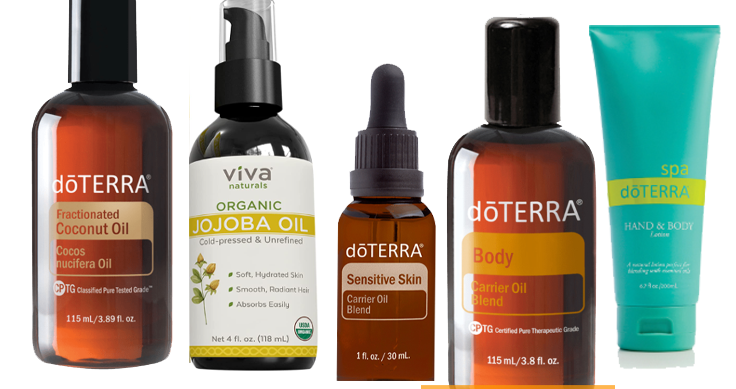 Picture of several carrier oils Picture of several carrier oils