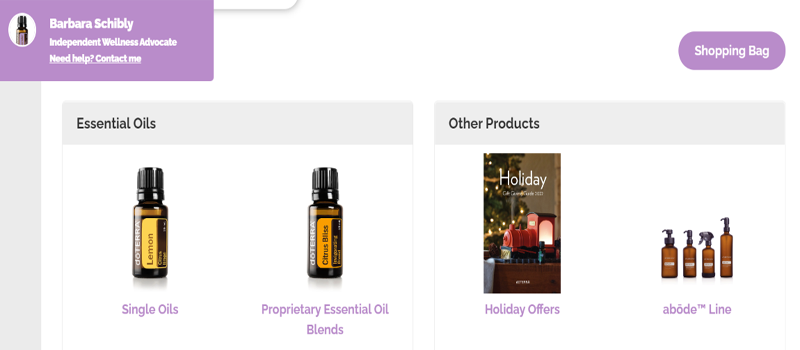 screenshot of the pick your own products enrollment page