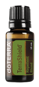 bottle of Terra Shield essential oil blend bottle of Terra Shield essential oil blend